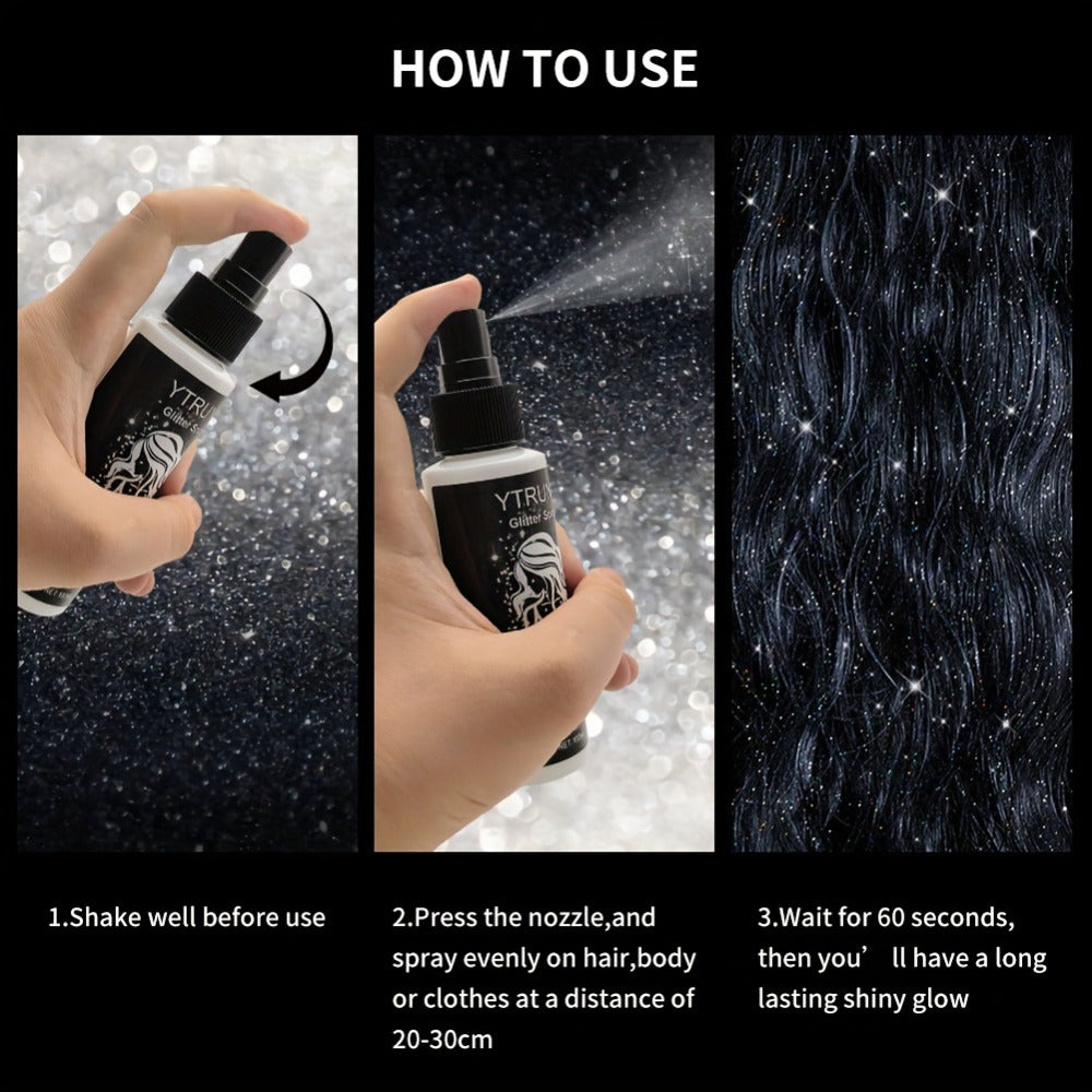 Body Shimmer Spray for Women – Star-Shaped Glitter Sparkle Mist 100ml Hydrating Formula for Body Hair & Clothes, Daily Wear Festival Rave Photoshoot Glow - product image 4