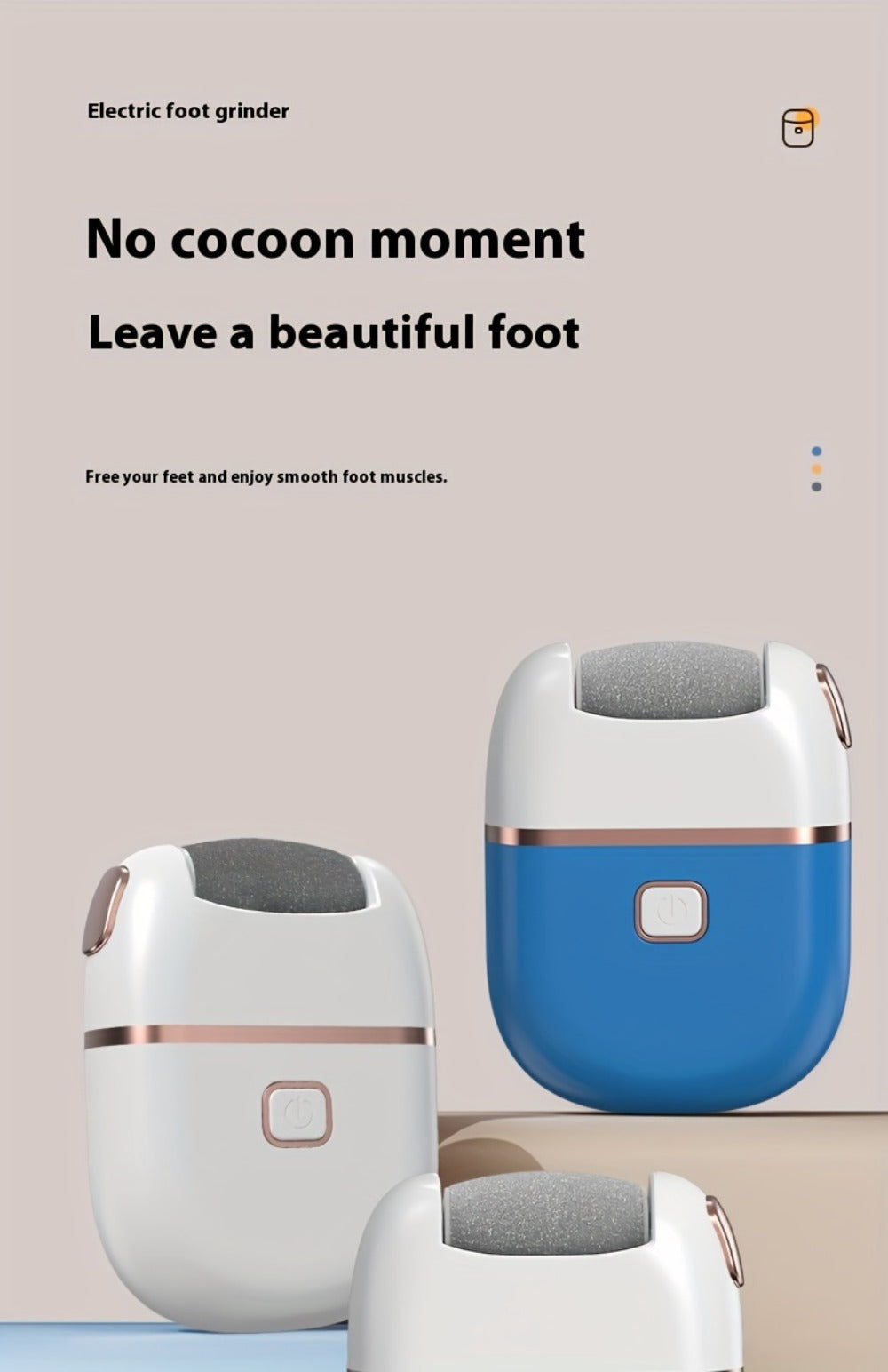 Electric Foot Callus Remover Rechargeable with 2 Roller Heads - Portable Dead Skin Scrubber Pedicure Tool for Smooth Soft Feet Cracked Heel Repair Home Professional Foot Care Kit,  - product image 9