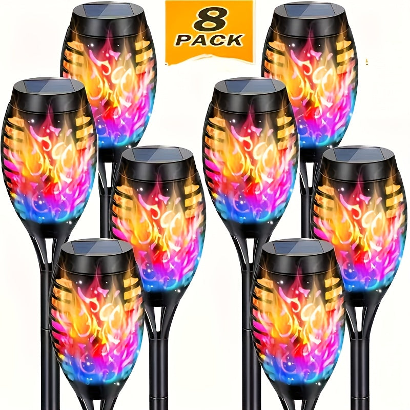 16-8pcs Solar Torch Lights With Smart Light Control, Upgraded Solar Torches Featuring Flashing Flames, Suitable For Garden Lawn Decoration, Solar Outdoor Lights - product image 7