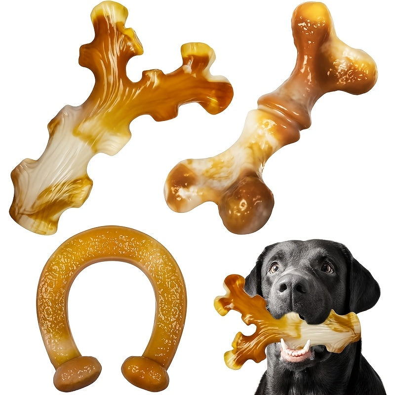 Dog Chew Toys for Aggressive Chewers 3 Pack | Indestructible Tough Dog Toys for Large Breed Heavy Chewers, Durable Rubber Chew Toy Set for Big Dogs, Puppy - product image