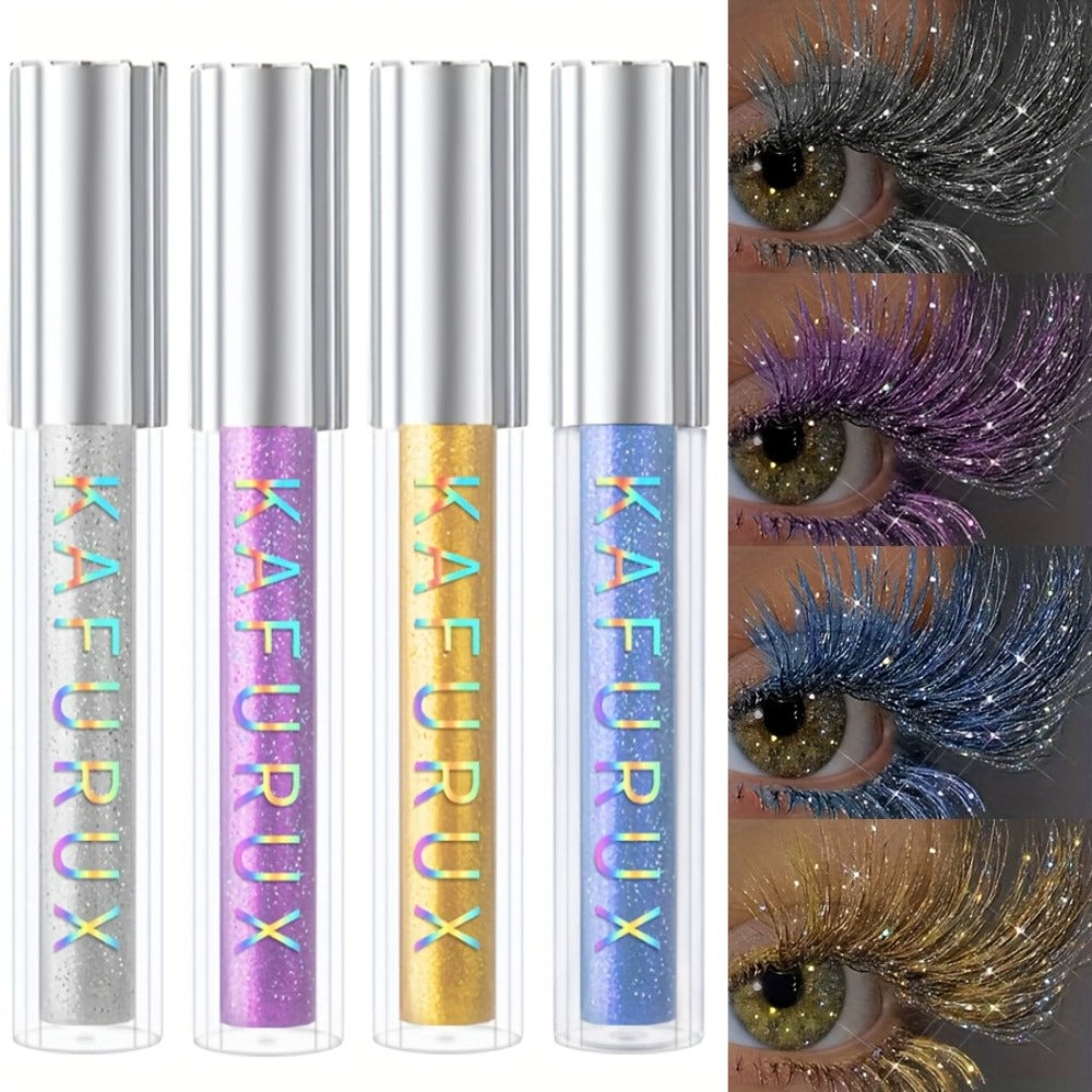 Colored Mascara Set 4pcs for Women — Vibrant Silver Blue Yellow Purple Curling Long-Lasting Formula, Highly Pigmented Bold Eye Makeup for Daily Wear Clubbing Festival Party Looks - product image