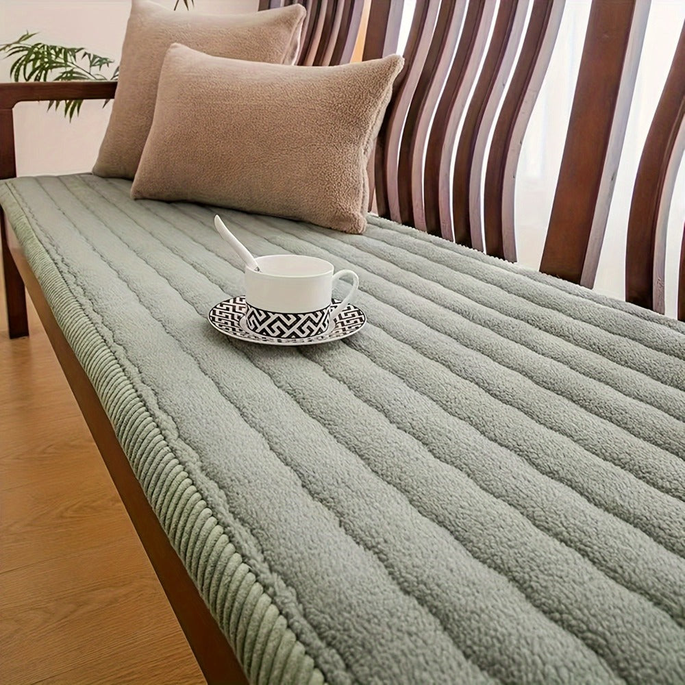 Plush Sofa Cover Bohemian Style Thickened Short Plush Non-Slip Machine Washable Pet Friendly Sofa Slipcover for Living Room Bedroom Office - Armrest Pad to 4 Seater - product image 41