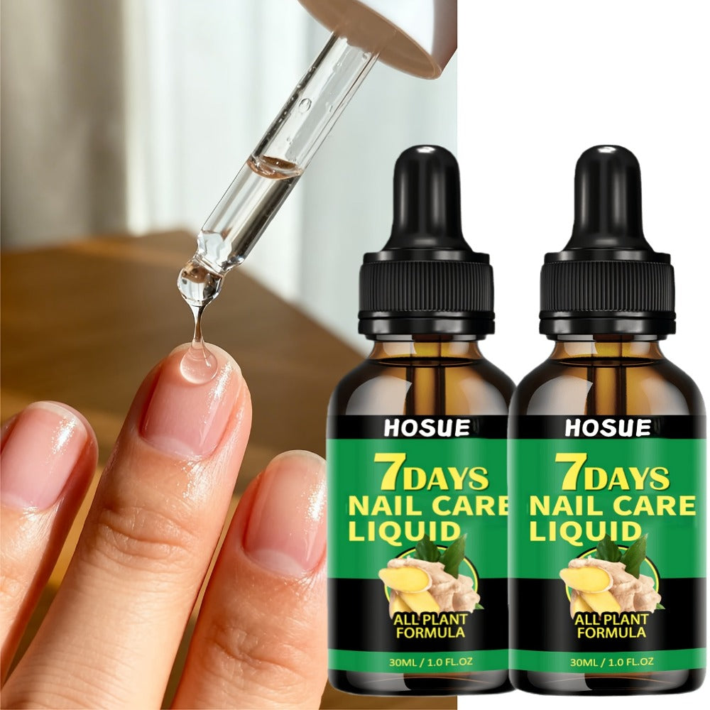 Ginger Nail Care Liquid 7-Day Repair 2-Piece Set 1.01oz Each – HOSUE Plant-Based Formula for Yellowing Gray Uneven Discolored Nails, Daily Nail Treatment Serum for Women & Men, Nai - product image 5