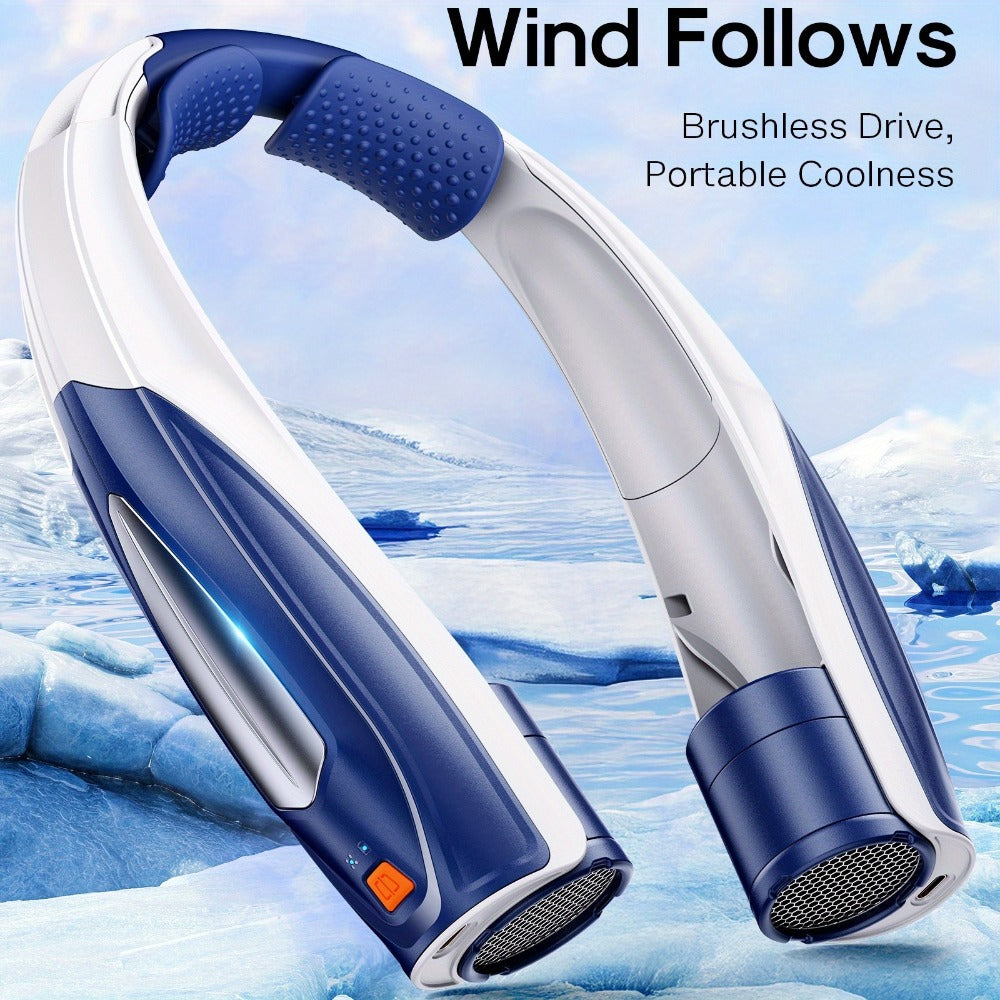 Neck Fan Wearable Bladeless Neckband Fan 3000mAh Dual Battery 6 to 20 Hours Battery Life Dual Wind Speeds Super Quiet Brushless Motor USB Charging Soft Silicone Strap for Work Trav - product image 21