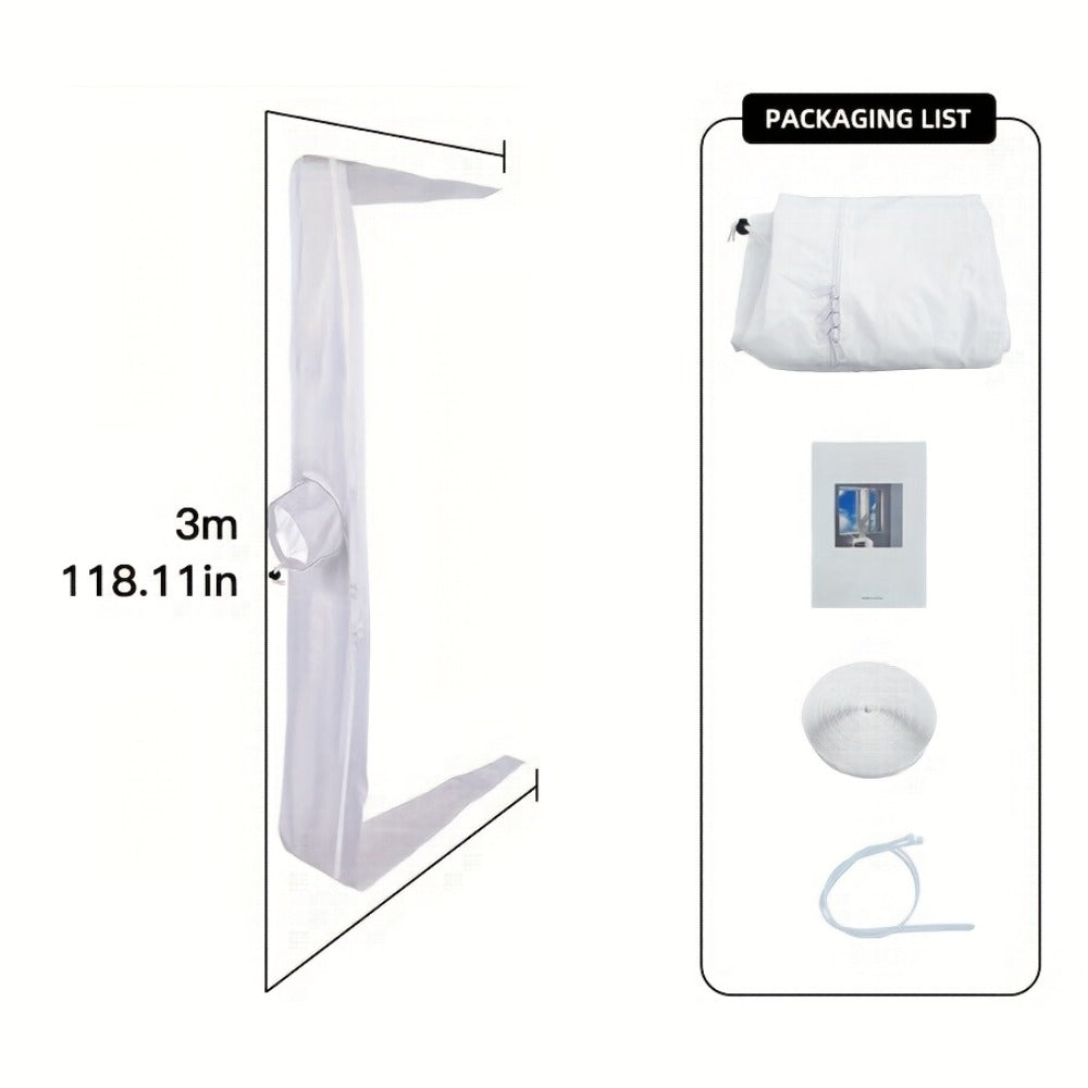 Portable AC Window Sealing Strip Universal | Adjustable Air Conditioner Exhaust Hose Seal Kit with Zipper & Adhesive | 4M 5M 220" 236" Sizes for All Portable Air Conditioners - product image 10