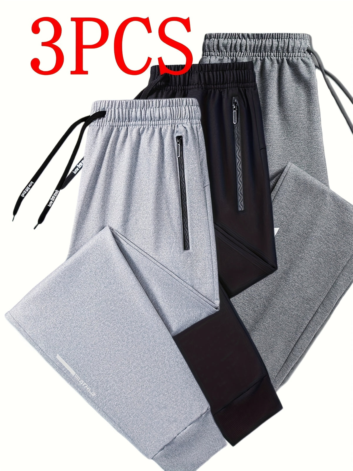 3pcs, Men's Pants Sports Casual, Stretch Loose, Premium, Zipper Leg Pants, Outdoor, Gifts, Men's Sweatpants, Sweatpants Men, Joggers for Men, Pants for Men - product image 16