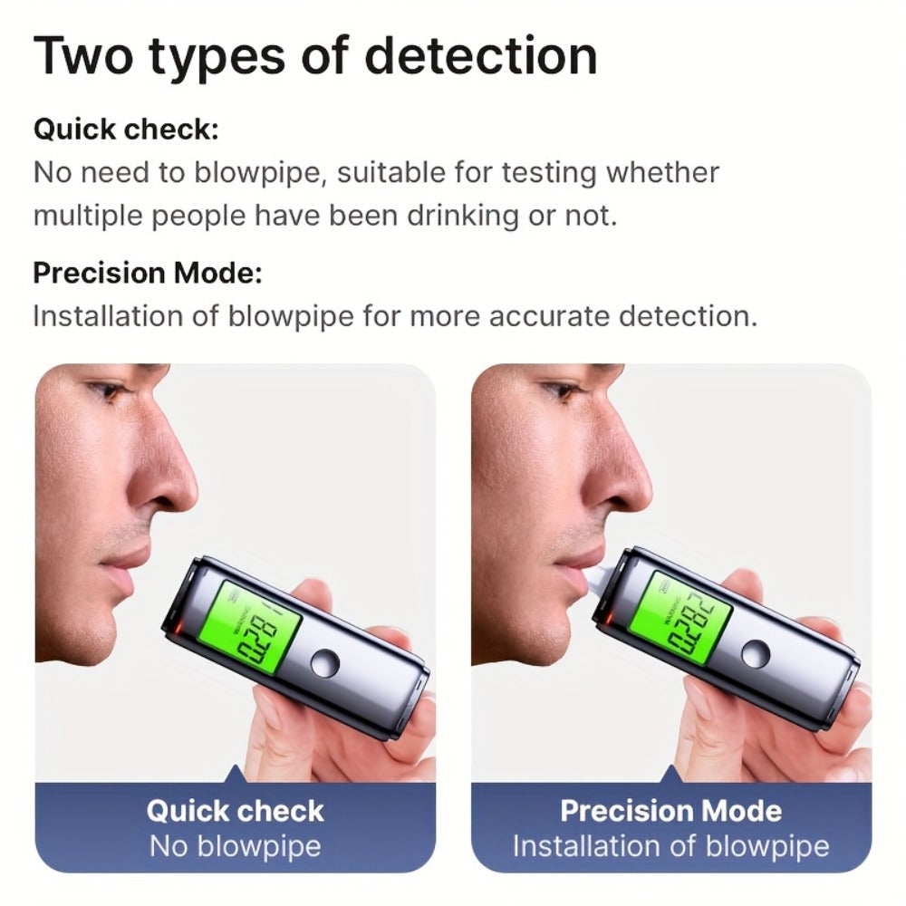 Breathalyzer Alcohol Tester 2-in-1 Rechargeable Dual Mode Blow Activated Digital BAC Tester for Personal Use Drunk Driving Prevention Portable Alcohol Meter - product image 5