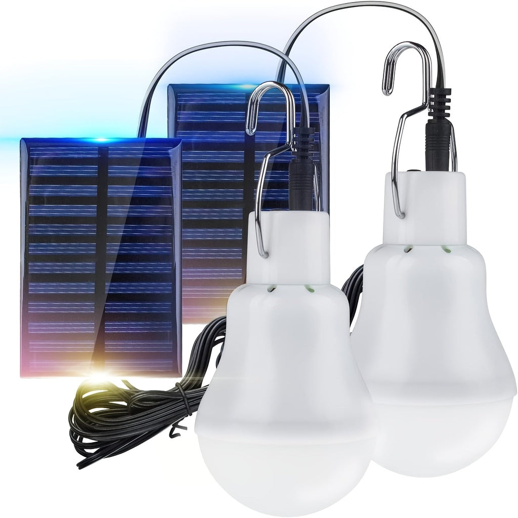 110 Lumen 12 LED, 800mAh Rechargeable, 6000K Daylight, Carry-along Hanging Lamp for Garden, Yard, Garage, Chicken Coop & Tent Camping, 4 Pack | Outdoor Solar - product image
