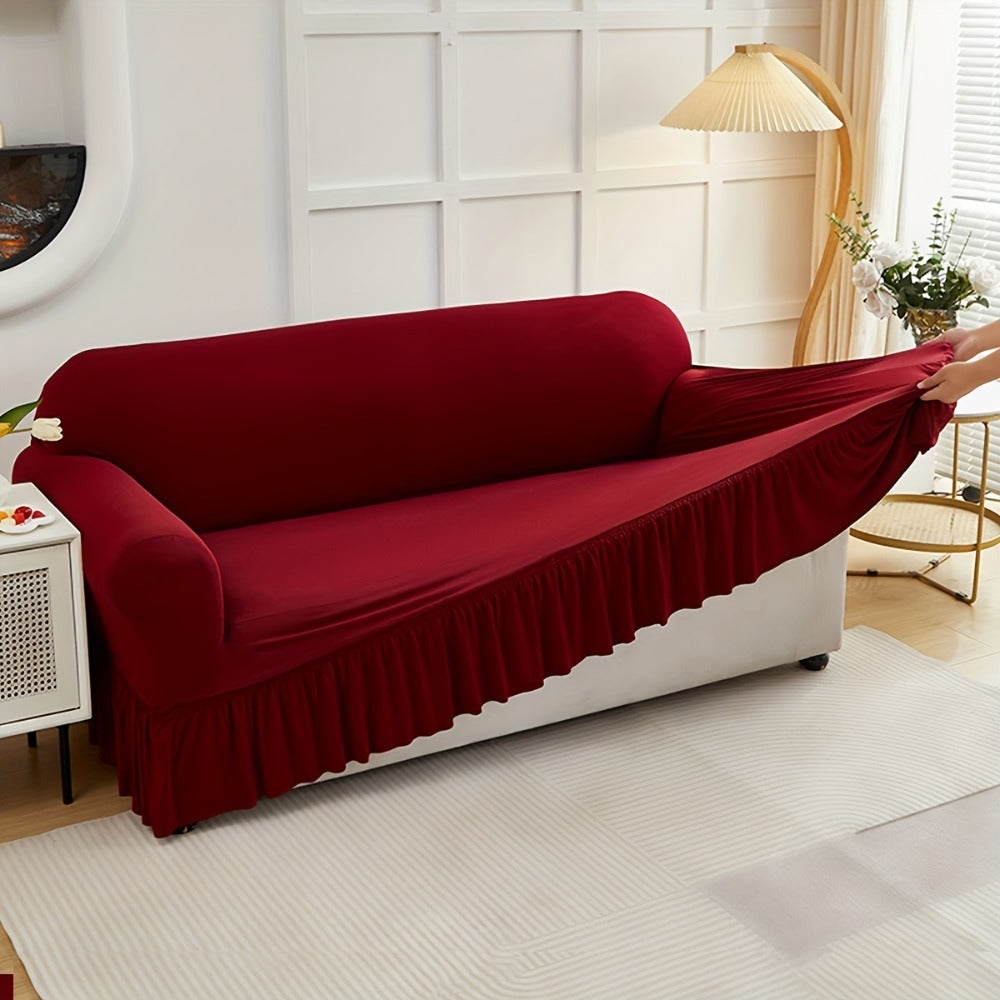 Stretch Sofa Slipcover Lightweight Breathable Elastic Full Cover Skirted Design Anti-Slip Soft Cool Comfort Machine Washable for 3 4 Seater Living Room Furniture Protector - product image 7