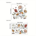 Bohemian Flower Wall Stickers Self-Adhesive Peel and Stick - Wildflowers & Fruits Wall Art Decals for Living Room Bedroom TV Background - Removable Matte Boho Floral Wall Decoratio - product image 11