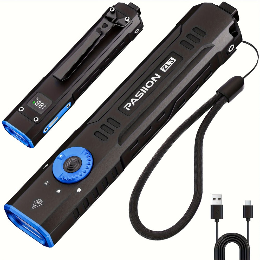 Tactical Flashlight Green Laser UV 3-in-1 | 1500 Lumen Slim EDC Multi-Function Light with White Light + UV365 Ultraviolet + Green Laser Beam | USB Rechargeable for Home Outdoor Dai - product image 5