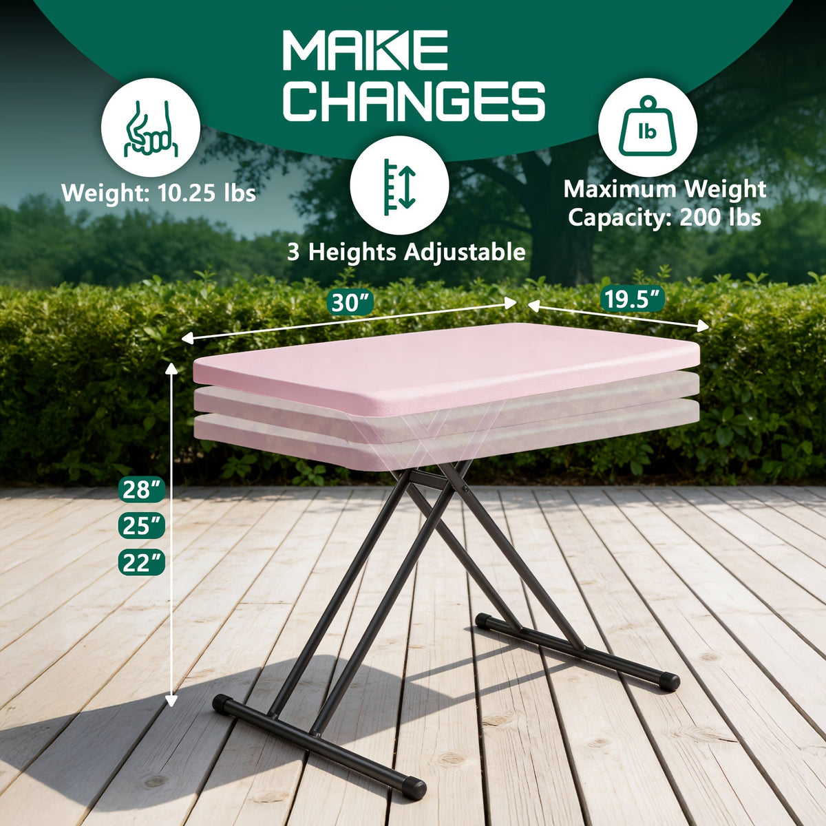 Collapsible Outdoor Dining and Utility Table 4ft 6ft Multi-Purpose Folding Desk for Camping Backyard Weddings Living Room Card Games Study Home Office