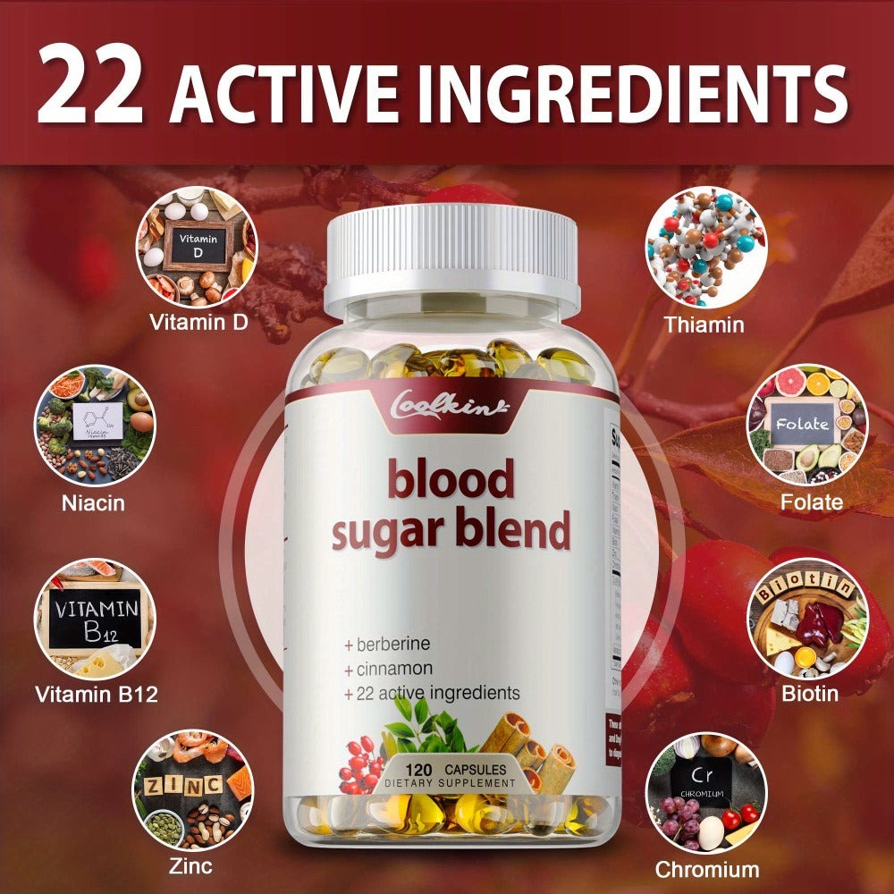 Blood Sugar Blend 120 Capsules – Berberine HCL, Cinnamon, CoQ10, Turmeric & Alpha Lipoic Acid – Natural Formula to Support Healthy Blood Sugar Levels – Daily Wellness Supplement - product image 4