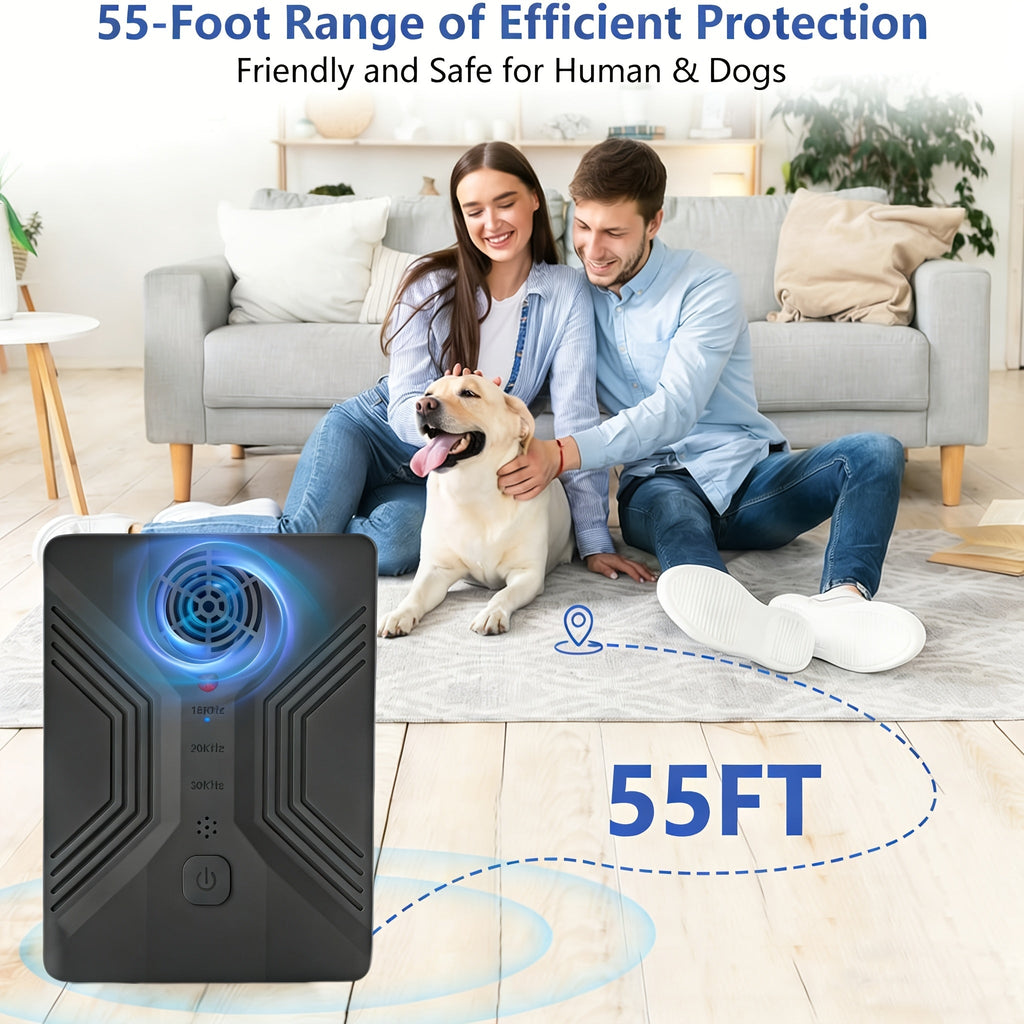 55ft Rechargeable Ultrasonic Bark Deterrent | 30KHz | USB Charged 1-Month Battery, 3 Frequency Modes 15 | Mountable Dog Barking Stopper for Indoor & Outdoor - product image 3