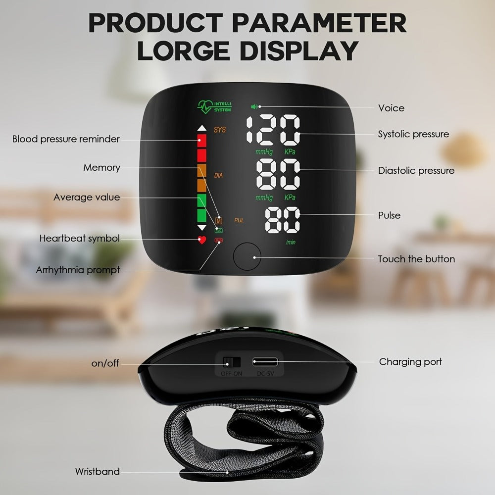 Wrist Blood Pressure Monitor Professional - Automatic BP Monitor with High-Precision LCD Display, Voice Language Prompts & Memory Function, Clinically Accurate for Medical & Home U - product image 7