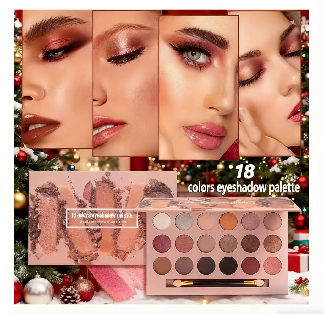 18-Color Eyeshadow Makeup Kit for Teens & Beginners — All-in-One Bundle with Lip Gloss & Brush, Complete Starter Beauty Set, Gift for Girls Women Makeup Lovers, All Skin Tones - product image 10