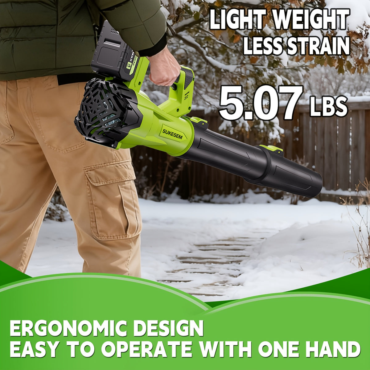 Turbo Jet Dryer, Electric Wireless Snow Blower | 20V/4.0AH Battery, High-Pressure Air Dryer, Handheld Snow Removal Machine, Plastic Material, Rechargeable - product image 2