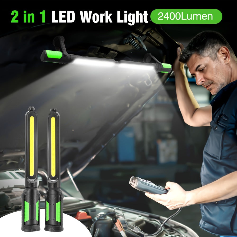LED Work Light Rechargeable Cordless with Magnetic Base & Hook – Portable Mechanic Floodlight, Adjustable Brightness, Motion Sensor Control, Waterproof for Car Repair, Workshop, Ga - product image 2