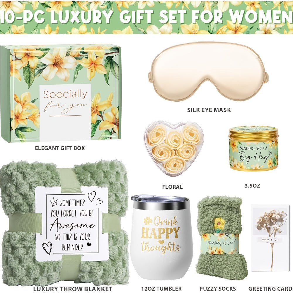 Self-Care Gift Basket for Women - Vanilla Coconut Spa Set with Cozy Blanket, Relaxing Gift for Mom Sister Friend Wife Grandma, Get Well Soon Valentine's Day Birthday Present - product image 5