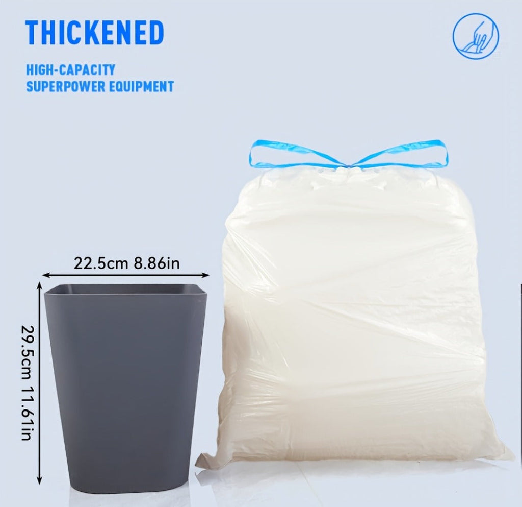 Drawstring Trash Bags 13 Gallon, 150 Count Tall Kitchen Garbage Bags, Puncture & Tear Resistant, Odor Eliminator Technology, Lemon Mint Fresh Scent, Disposable Drawstring Waste Bag - product image 17