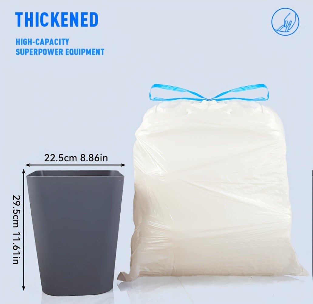 Drawstring Trash Bags 13 Gallon, 150 Count Tall Kitchen Garbage Bags, Puncture & Tear Resistant, Odor Eliminator Technology, Lemon Mint Fresh Scent, Disposable Drawstring Waste Bag - product image 17