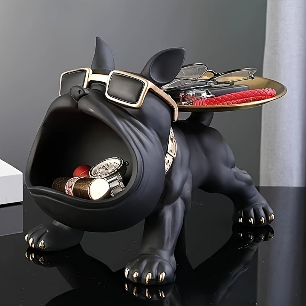 Resin Pug Bulldog Decorative Tray Statue | Dog Tray Organizer for Keys Jewelry Candy Earrings | Modern Art Home Decor Sculpture for Entryway Desk Office Dining Table | Unique Dog L - product image 5