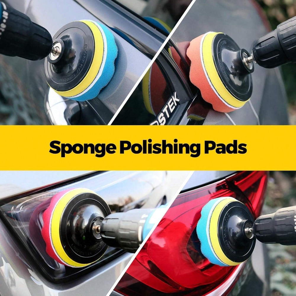 Drill Brush Attachment Set 20 Pack Power Scrubber Brushes Scrub Pads Sponge Buffing Pads with Extension Rod for Bathroom Kitchen Car Polishing Tile Grout Cleaning Kit - product image 6