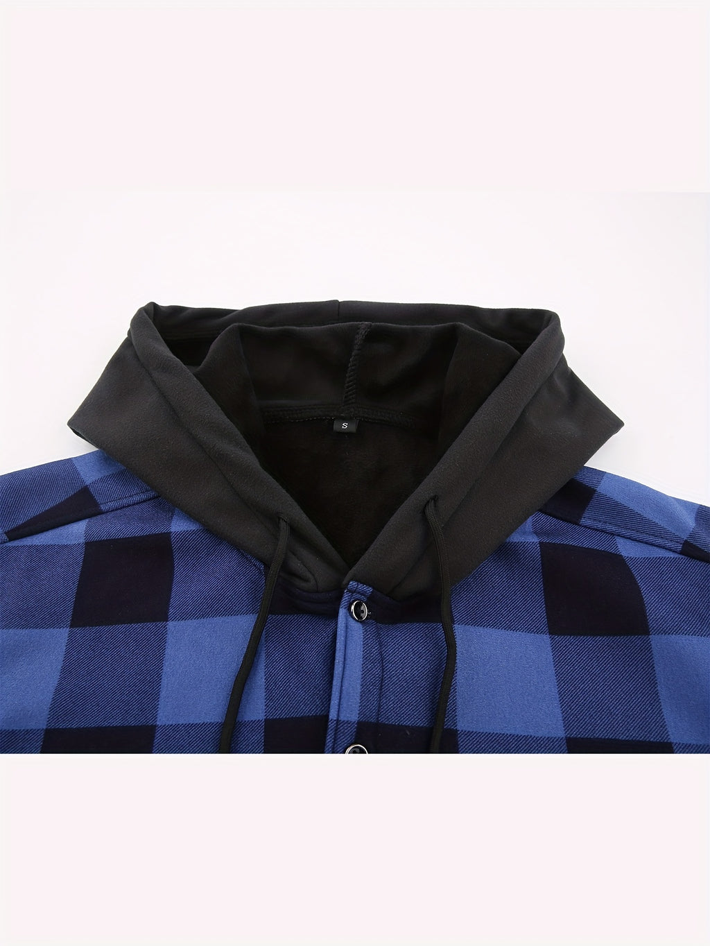 Men's Plaid Hoodie - Casual Long Sleeve Polyester 100% with Button Detail, Regular Fit, Slight Stretch, Woven Placket - Autumn and Winter Warm Leisure Sports - product image 18