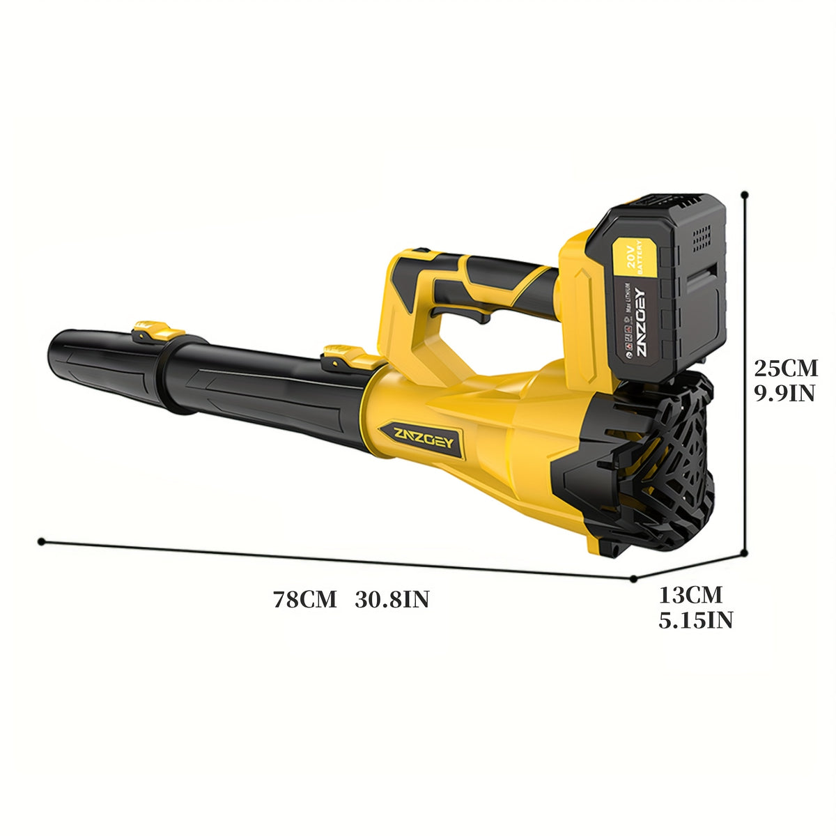 High Power Cordless Leaf Blower with 4.0Ah Batteries, 580CFM/160MPH, 6 Speed Levels & Extension Nozzle - Ergonomic Non-Slip Handle, Lightweight Design for Lawn - product image 3