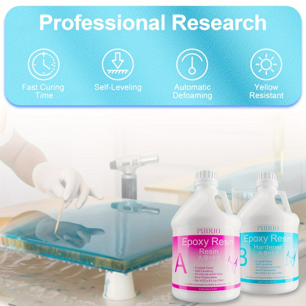 Epoxy Resin Kit Ultra Clear Bubble-Free Self-Leveling – 2-Part Casting & Coating Resin for River Tables Countertops Crafts, Yellowing-Resistant Fast Cure Formula - product image 12