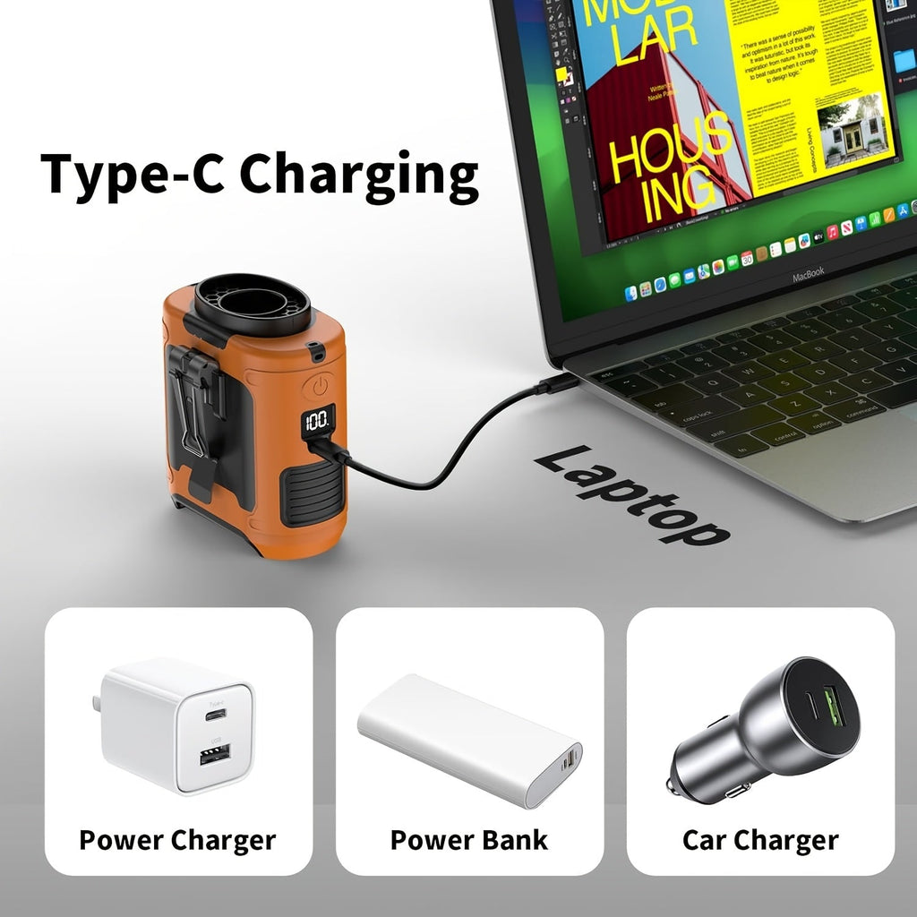 Wearable Neck Fan Rechargeable 10000mAh | 5-in-1 Carry-along USB Fan 22000RPM Brushless Motor | LED Power Indicator | 5 Wind Speeds | Built-in Flashlight - product image 2