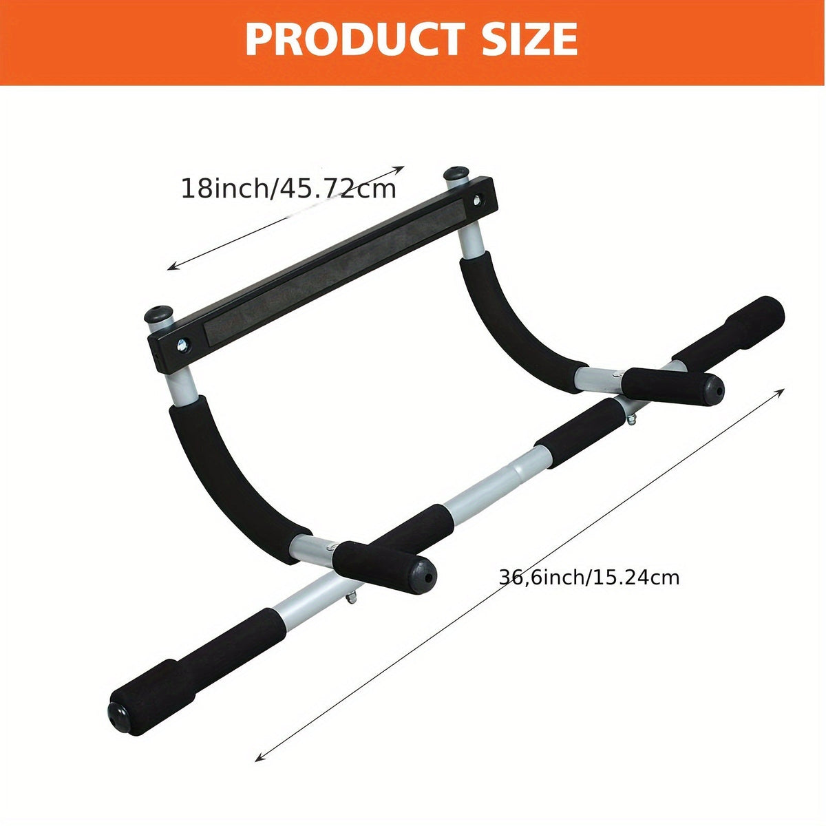 Doorway Pull-Up Bar | Travel-friendly Fitness Bar for Door Frame | Multi-Grip Chin-Up Bar for Indoor Home Gym, No Screws Required, Upper Body Strength Trainer for Pull-Ups, Chin-Ups & Hanging Exercises