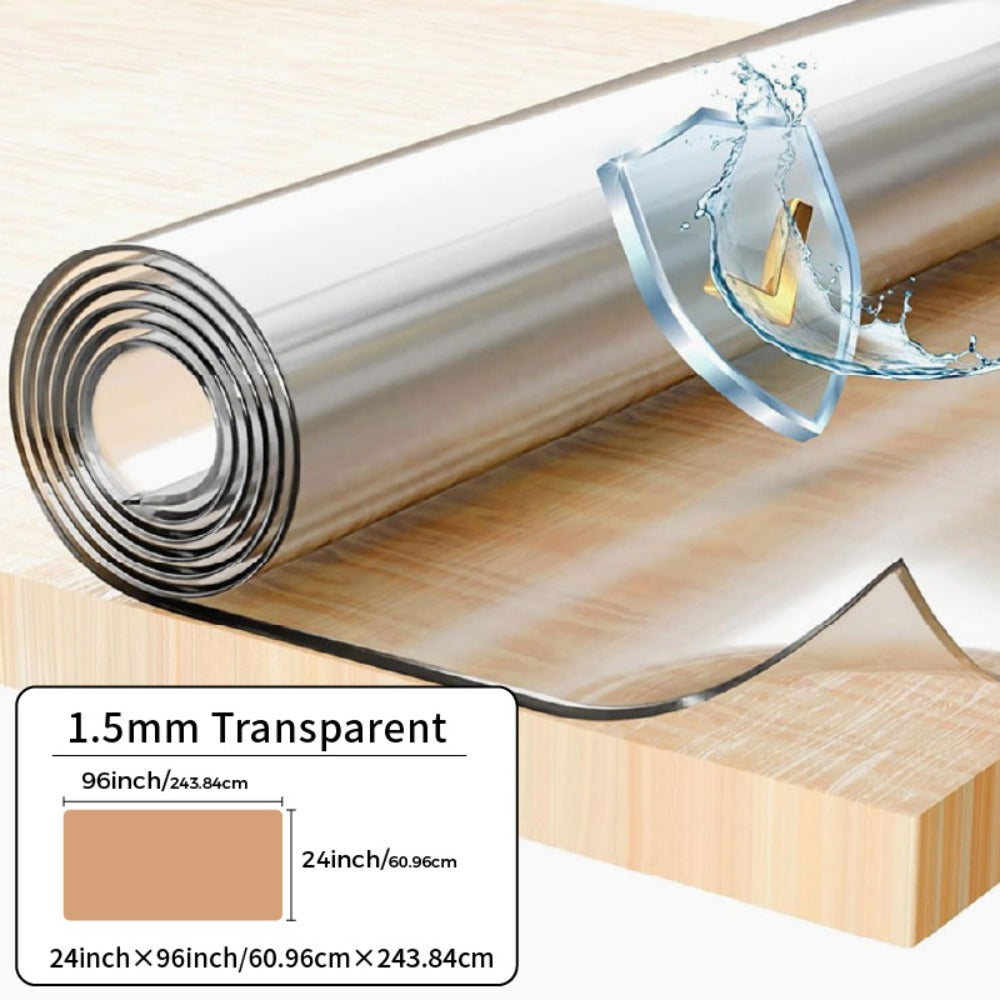 Clear PVC Tablecloth Table Protector 1.5mm Thick Transparent Table Cover Heat Resistant Scratch Resistant Waterproof Desk Mat for Dining Table Home Office Restaurant Coffee Table M - product image 22