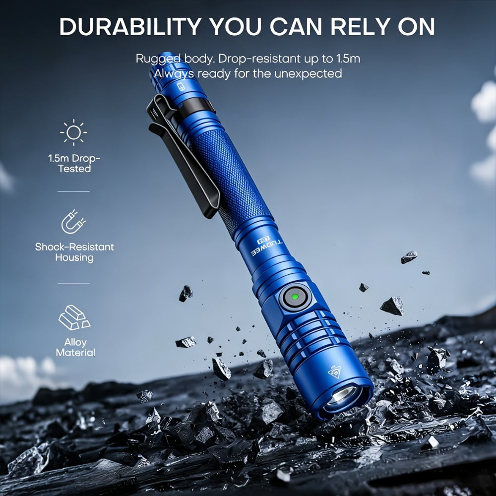 Tactical Penlight 1200 Lumen EDC Flashlight | High-Brightness Torch with Tail Switch Multi-Mode | Slim Pocket Light for Everyday Carry, Camping, Outdoor Activities & Work Lighting - product image 8