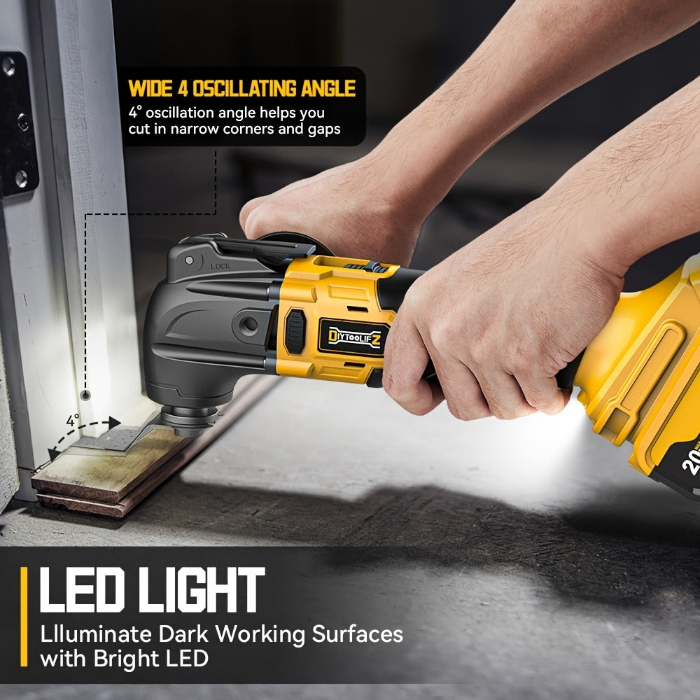 Oscillating Multi Tool Brushless Cordless Compatible with DeWalt 20V / 18V Battery – 21000 OPM Variable Speed, 4.5° Oscillating Angle, Anti-Vibration, Wood Cutting Blades & Sanding - product image 10