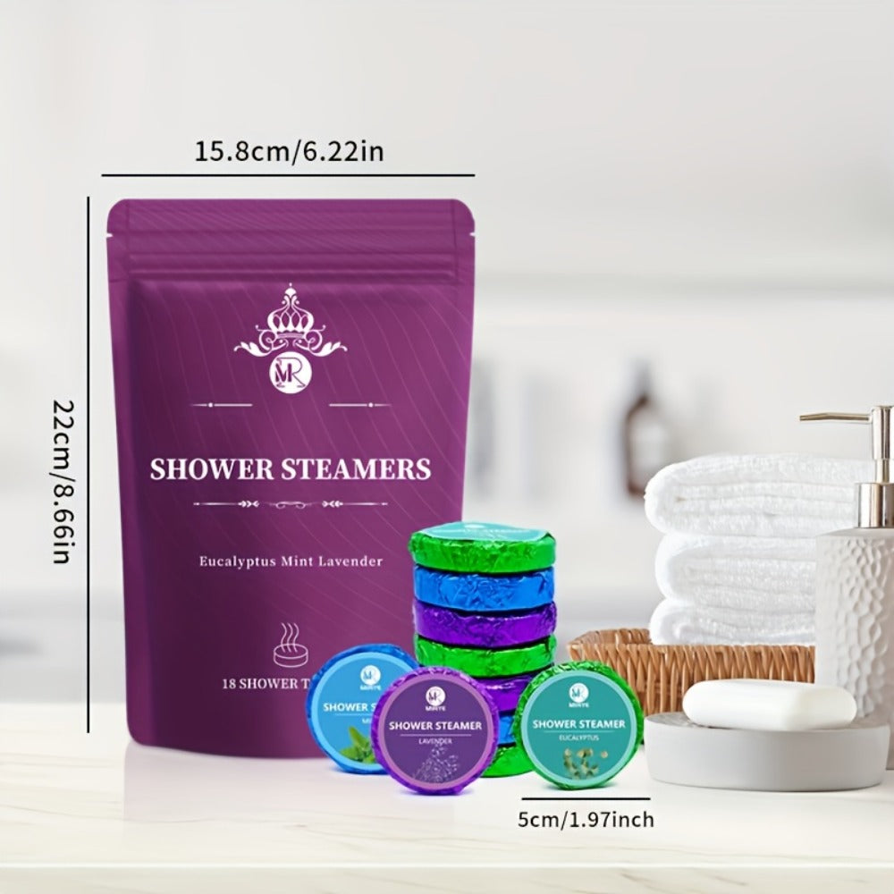 Aromatherapy Shower Steamers 18-Pack – Lavender Eucalyptus & Mint Essential Oil Shower Tablets | Spa Self-Care Bath Set for Men & Women | Stress Relief Sleep & Relaxation Gift for  - product image 4