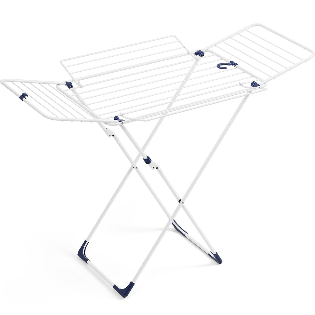 Clothes Drying Rack Foldable 4-Wing Large Capacity Metal Laundry Rack Free Standing Indoor Outdoor Space Saving Airer 55x38 In - product image 12