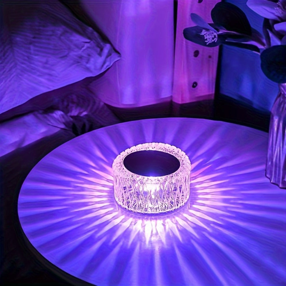RGB LED Desk Lamp 16 Color Crystal Effect - Portable Battery Powered Night Light with Remote & Touch Control, 3-Level Dimming, Color Changing Mood Light for Bedroom Party Halloween - product image 12