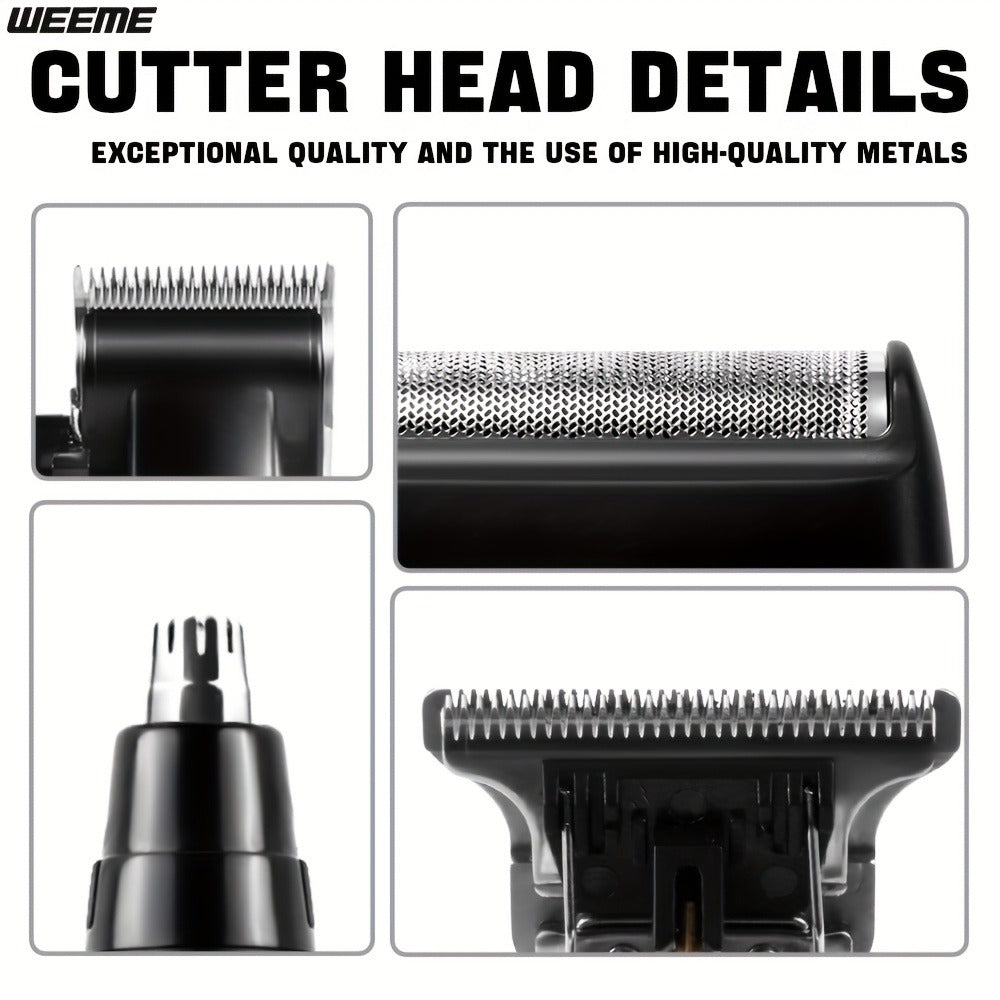 Men's Grooming Kit 4-Piece Set – USB Rechargeable Hair Clipper, Nose Trimmer, Electric Shaver & T9 Detailer with 8 Guide Combs, Professional Cordless Beard Trimmer Set for Men - product image 4