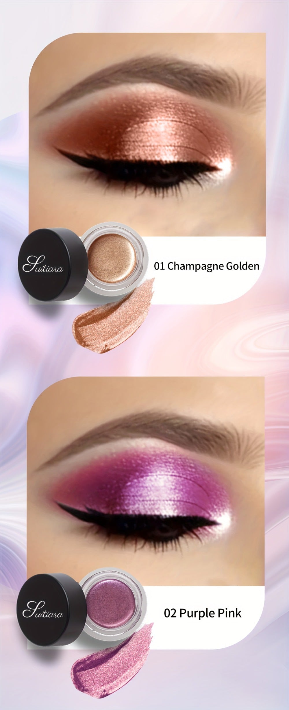 Jelly Gel Eyeshadow 2 Pack Sunset Copper Shimmer High Gloss Metallic Finish Long Lasting Fade Resistant Eye Makeup for Women Party Holiday Date Night Glam - product image 12