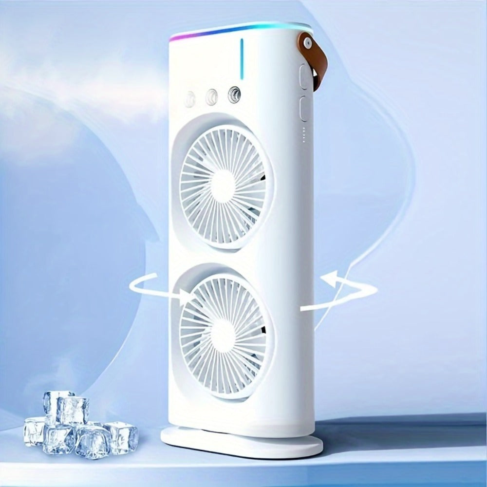 Portable Misting Fan USB Rechargeable Water Cooling Fan with Spray Button Control for Outdoor Indoor Office RV Camping Summer Personal Desk Fan - product image