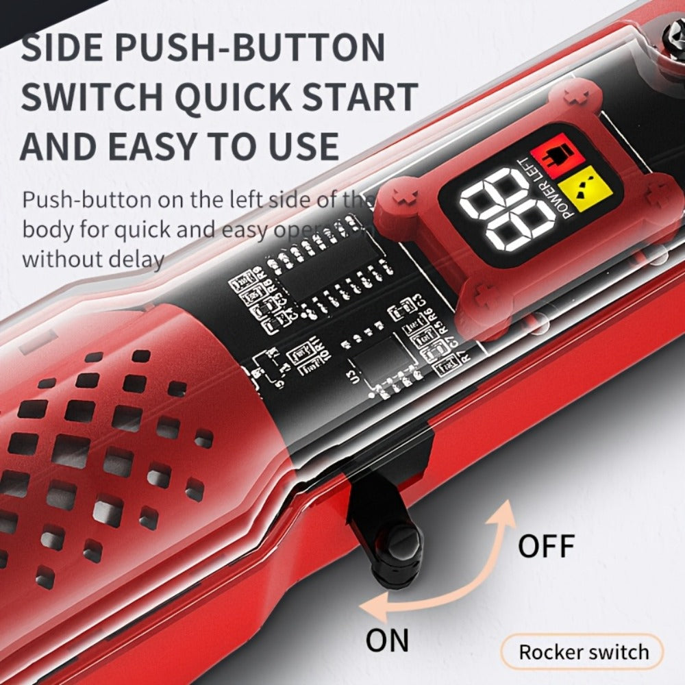 Retro Transparent Hair Clippers for Men – Electric Trimmer with LCD Display, USB Rechargeable Beard Clipper for Pompadour Fade Styles, Cordless Home Barber Tool, Red Black Blue - product image 12