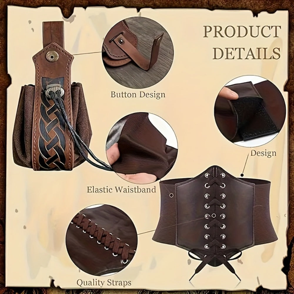 Medieval Belt Pouch Potion Bottle Waist Protector, Women Halloween LARP Cosplay Renaissance Fair Outfit, Stage Prop & Photography Costume Gift – Renaissance - product image 3