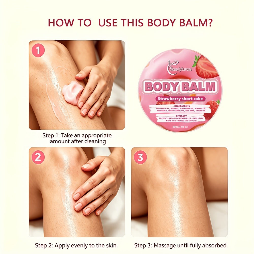 Body Butter Cream 200g Shea Butter Vitamin C Glycerin — Deep Moisturizing Body Glaze for Dry Skin Long-Lasting Hydration Hypoallergenic, 6 Fruity Scents Strawberry Peach Watermelon - product image 10