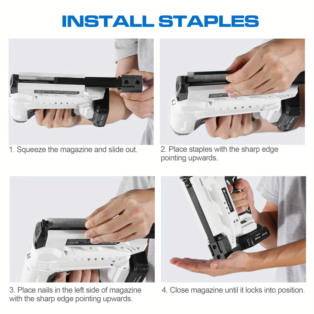 Cordless Stapler Nailer 2-in-1, 20V/4V Brad Nailer Without Compressor, Lightweight with Safety Striker Guard, Battery & Charger Included, 1600/2000 Nails & Staples, for Carpentry,  - product image 17
