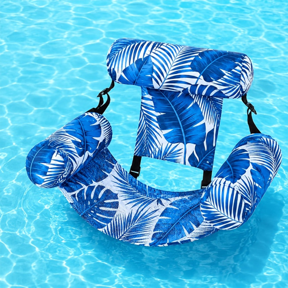 Tropical Leaf Inflatable Pool Float Lounger for Adults | Hammock Chair with Adjustable Back & Head Support, Buoyant Pillow, Fabric Cover, Pool Lake Beach - product image 5