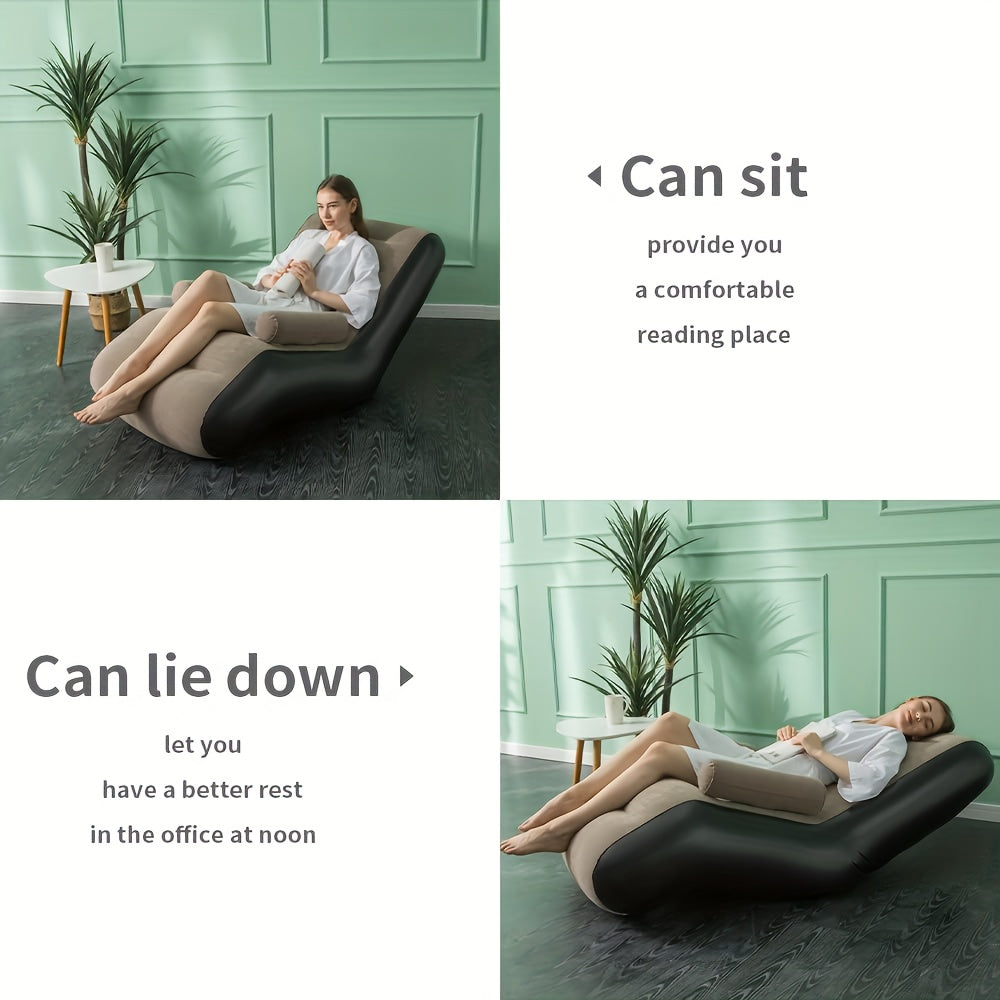 Portable PVC Inflatable Recliner Chair with Air Pump | S-Shape Ergonomic Sofa Bed for Outdoor & Indoor Use, Camping, Beach, Garden, Courtyard & Travel - product image 4