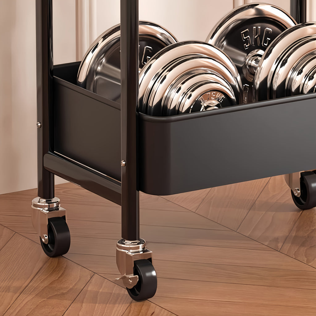 Three-layer Rolling Cart, Multi-functional Metal Storage Rack, Snack Rack, Durable Steel Frame, Portable Wheels, Suitable for Home or Office Use, Office - product image 13