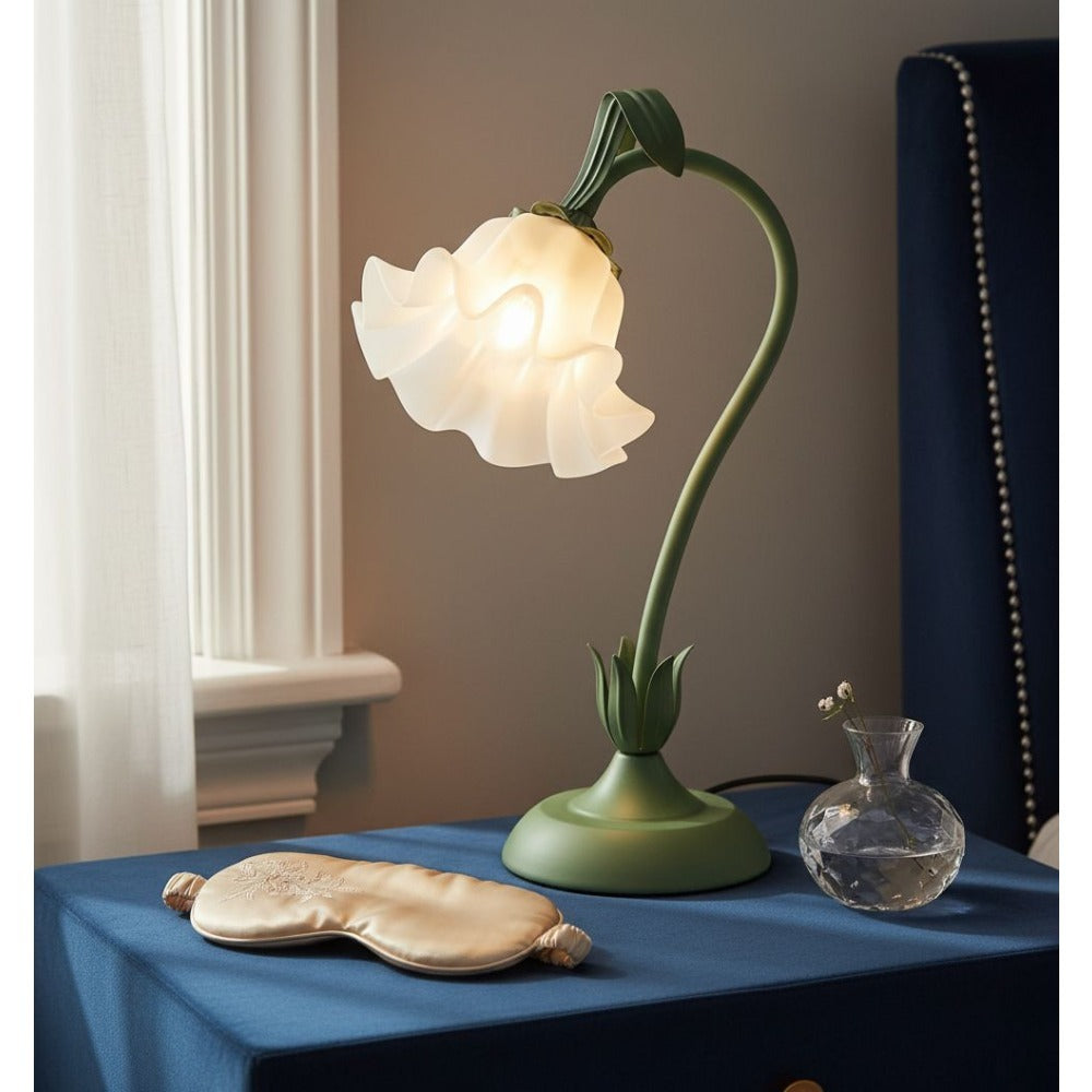 Bellflower Table Lamp – Artisan Crafted Botanical Floral Dimmable Night Light, Heirloom Quality Premium Finish Desk Lamp for Bedroom Living Room Home Decor, Unique Floral Gift (Gre - product image 2