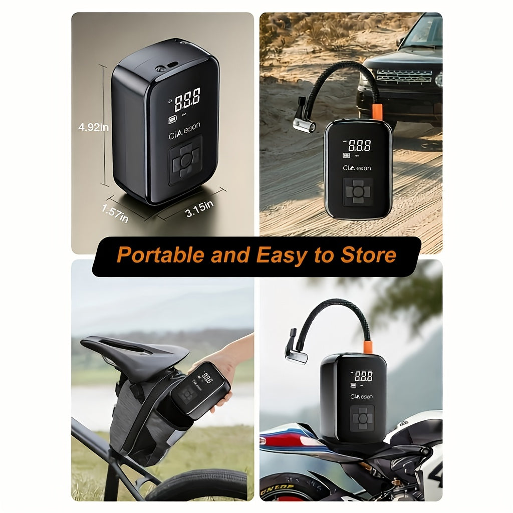 1pc Tire Inflator Portable Air Compressor, Fast Cordless Air Pump, Digital Display With Multi-function Nozzle Adapter and Long-lasting Lithium Battery For Car - product image 12